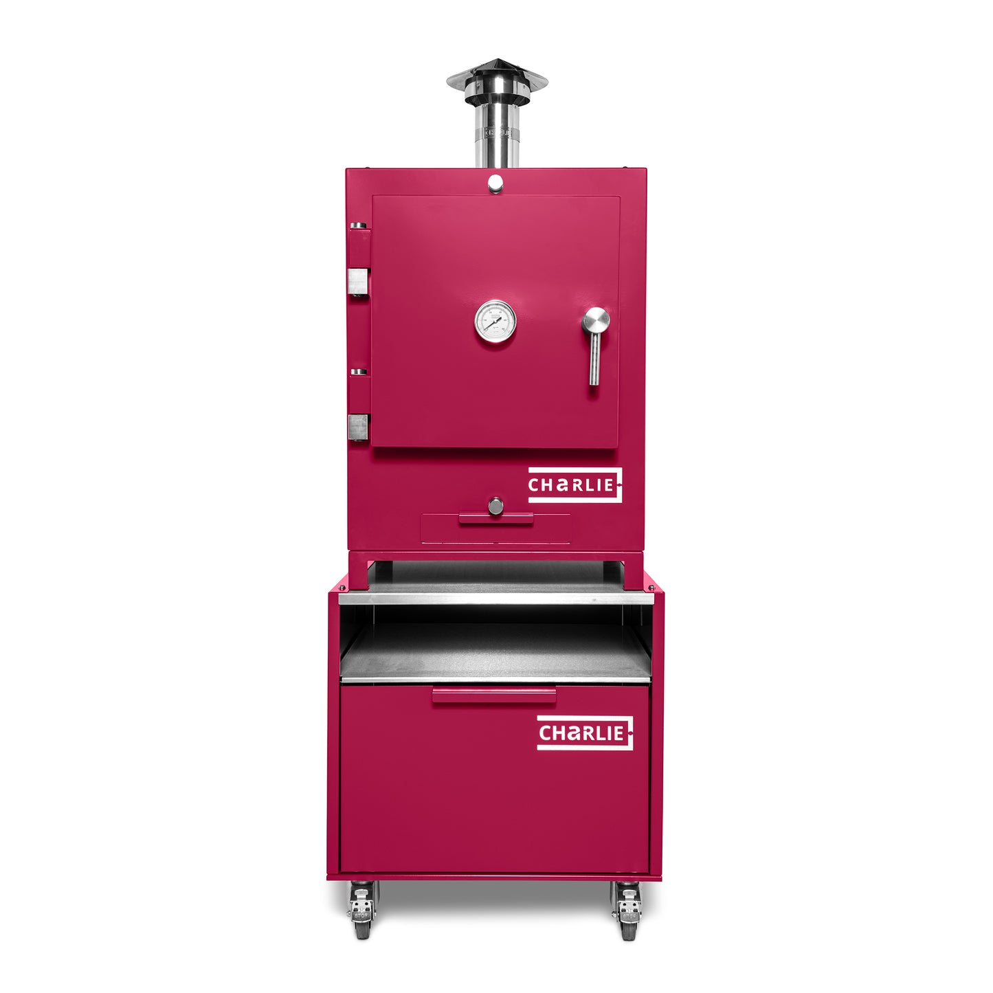Cheeky Charlie Tabletop Oven in Rhubarb, with base unit