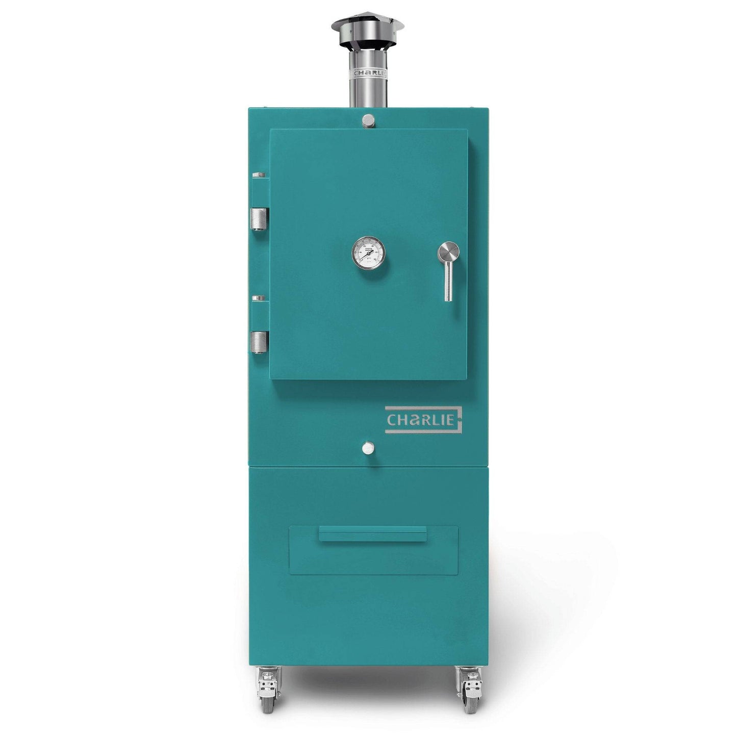 Charlie Charcoal Oven in Teal Duck, front view