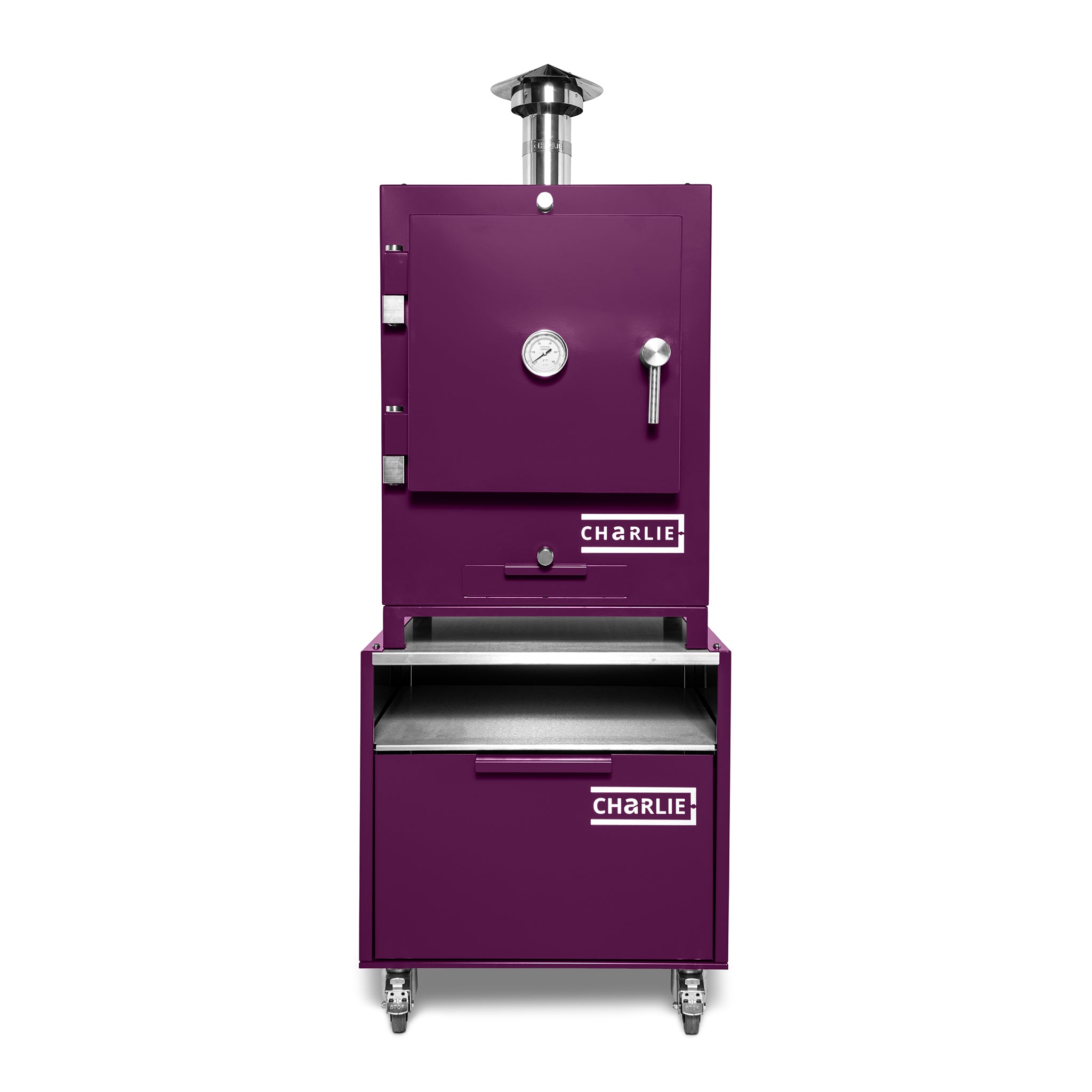 Cheeky Charlie Tabletop Oven in Beetroot, with base unit