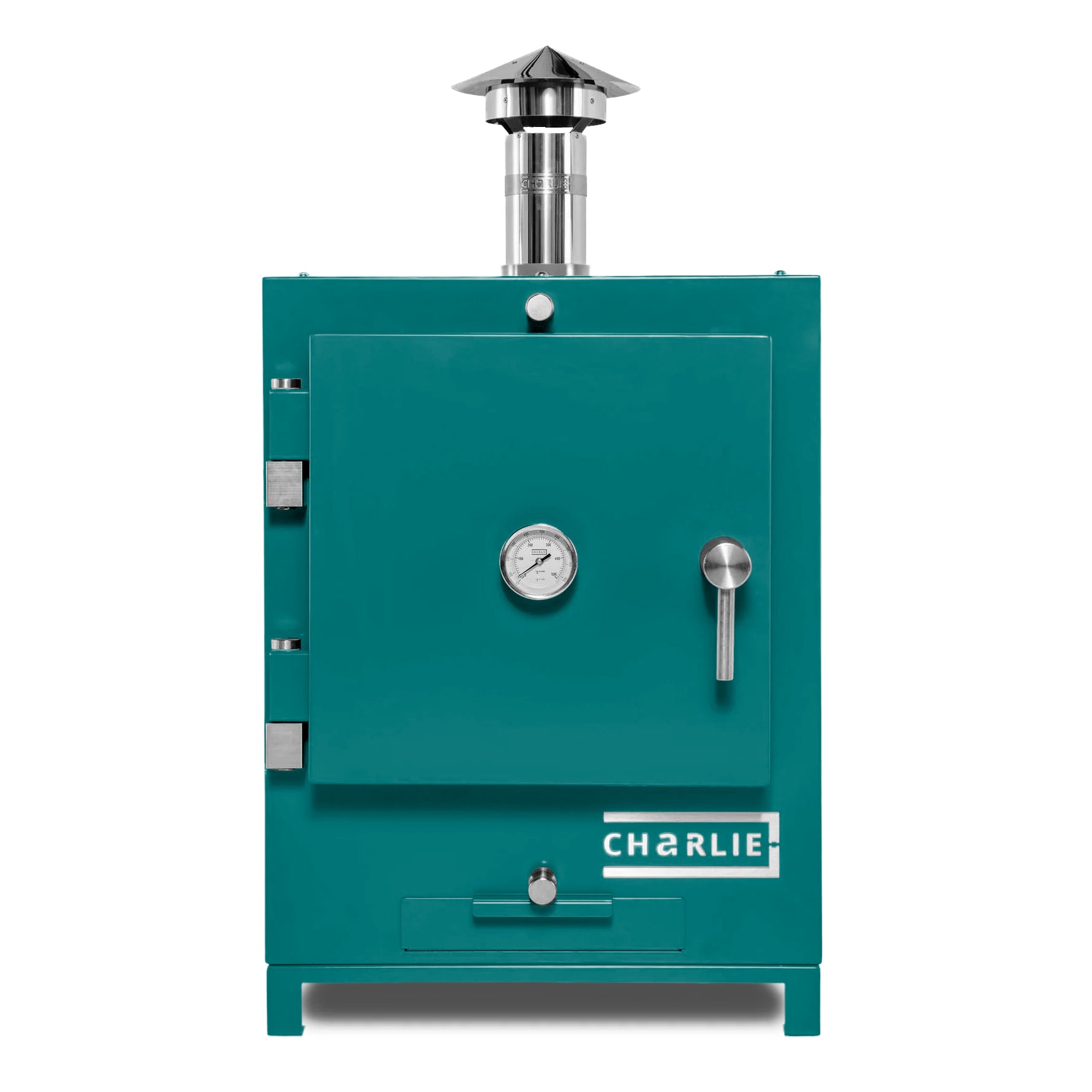 Cheeky Charlie Tabletop Oven in Teal Duck, front view