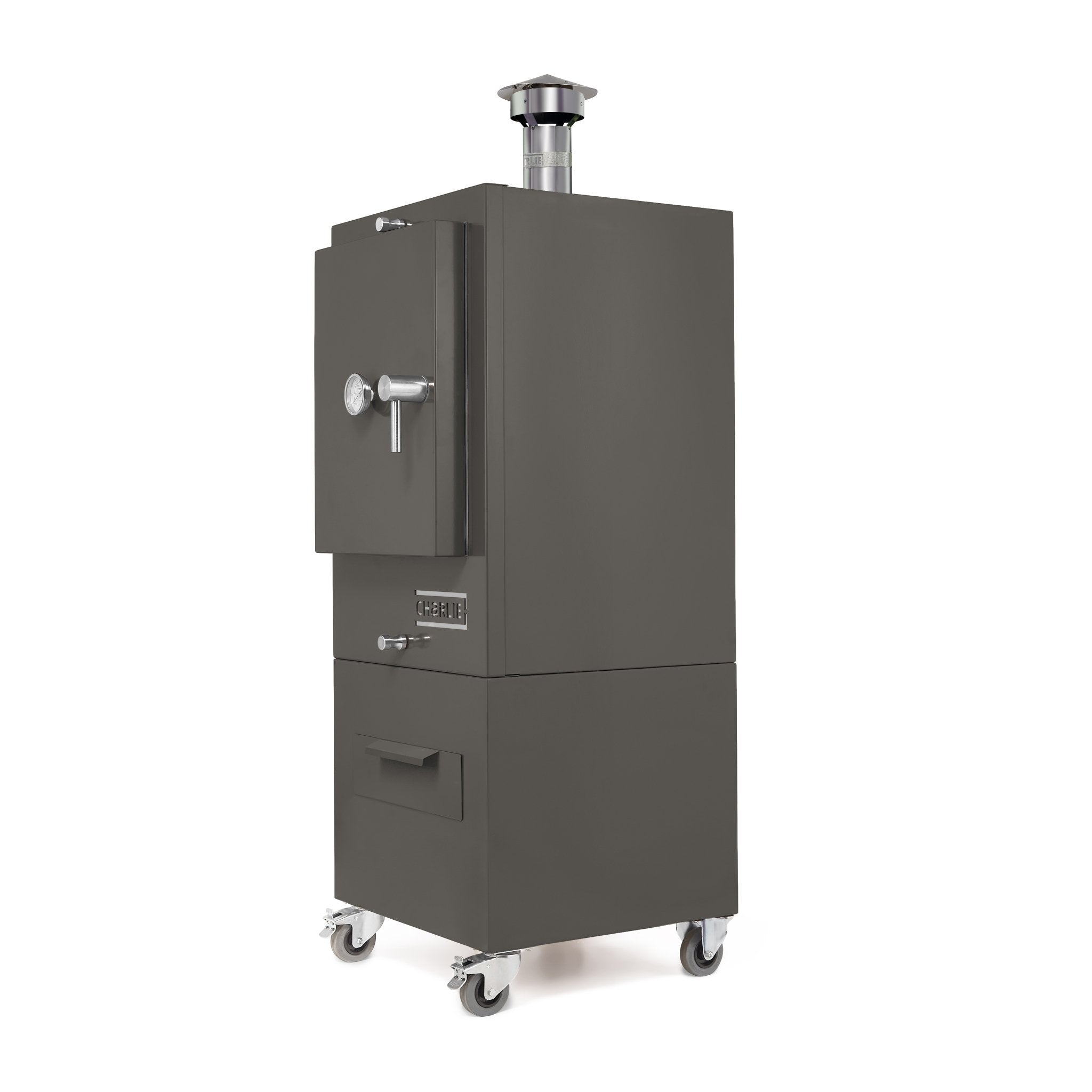 Charlie Charcoal Oven in Porcini, side angle