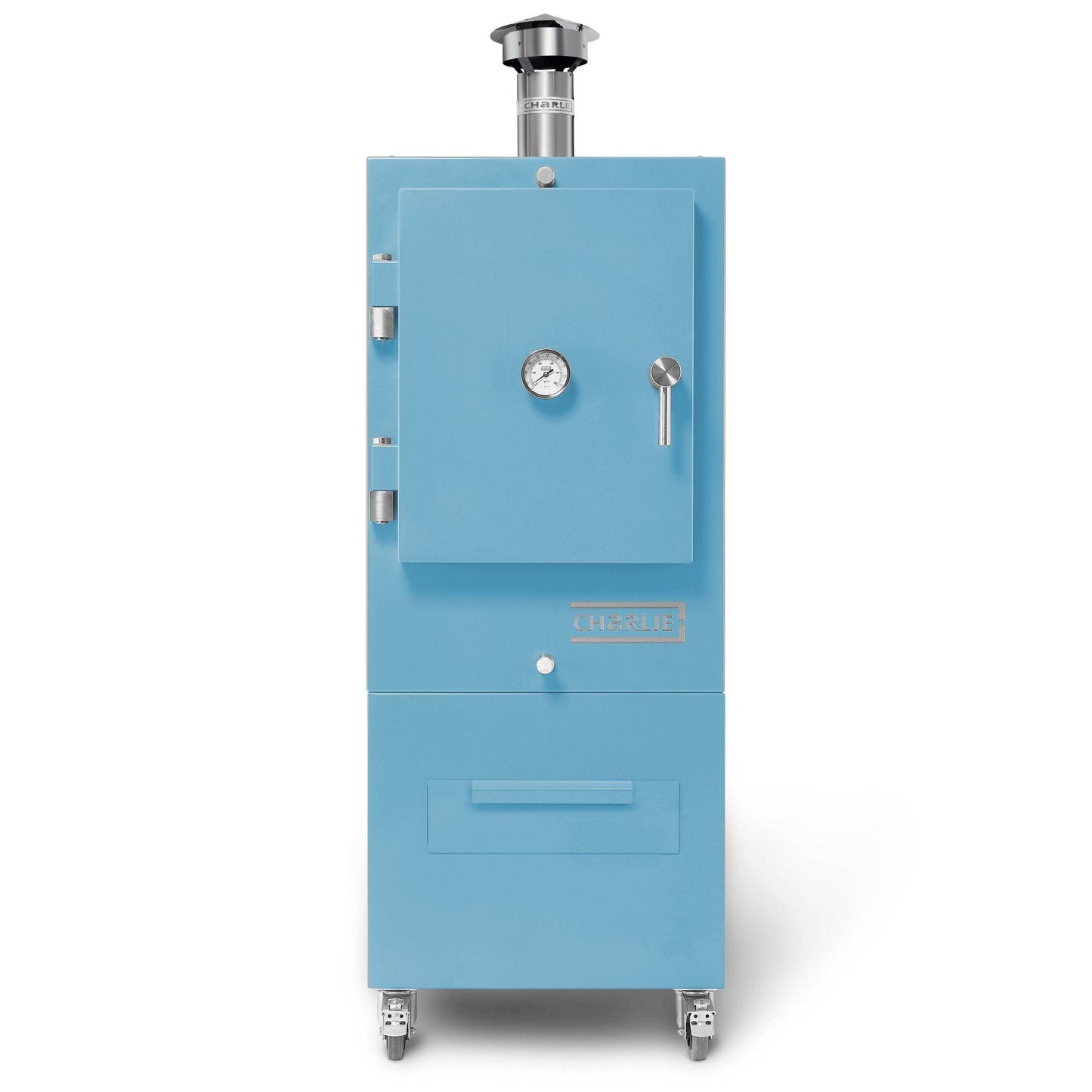 Charlie Charcoal Oven in Blue Marlin, front view