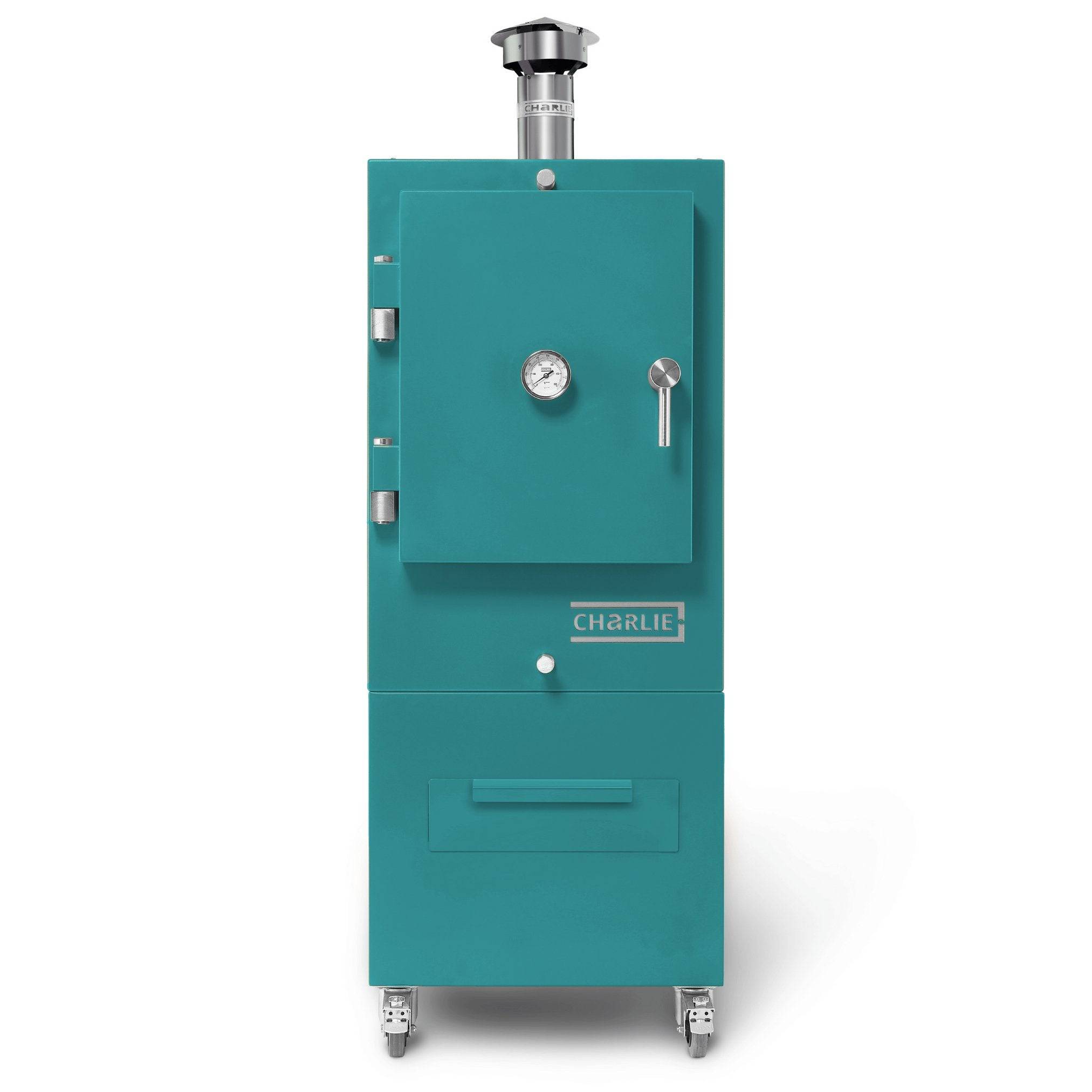 Charlie Charcoal Oven in Teal Duck, front view